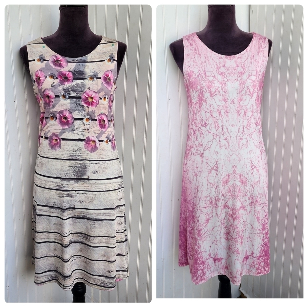 Animapop Reversible Dress Womens Stretch Sleeveless Artsy Scuba Knit Italy XS